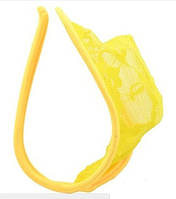 Чоловічі с-стринги мереживні жовті