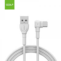 Кабель для зарядки GOLF GC-70 USB Type-C 1м Г-образный 3A Белый sm