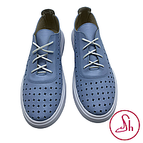 Кеди жіночі шкіряні літні блакитного кольору “Style Shoes”, фото 4