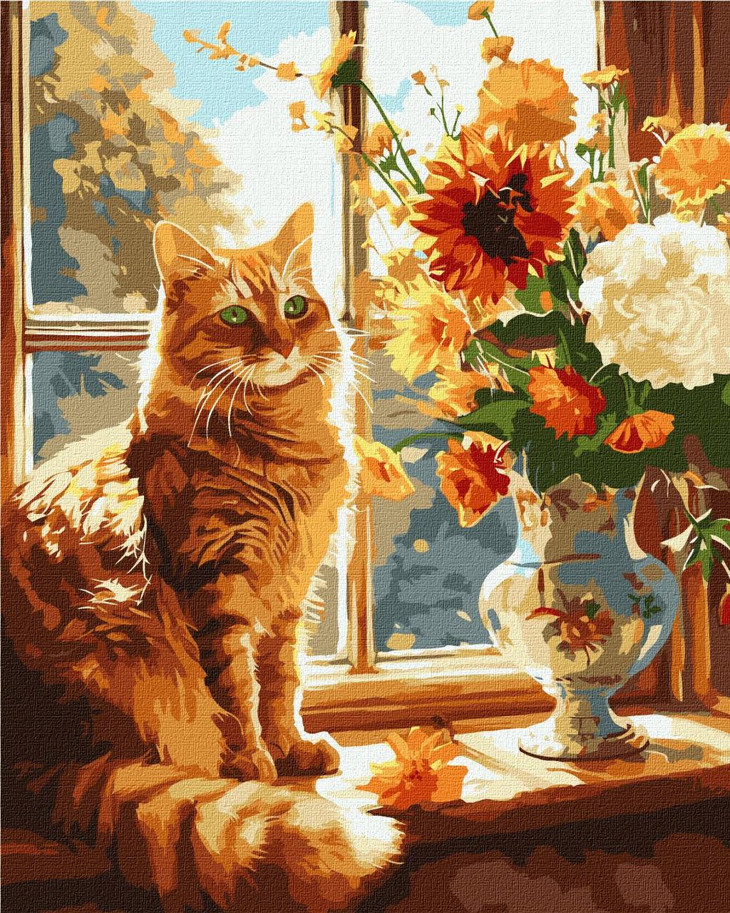 Картина за номерами 40х50 см. Рудий котик ©art_selena_ua Ідейка КНО6604