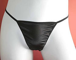 Стринги чоловічі чорні атласні