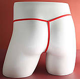Стринги чоловічі білі атласні, фото 3