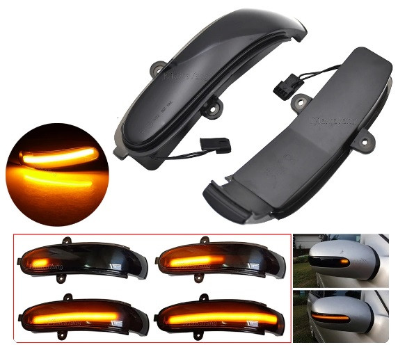 Повторювач повороту на дзеркалі Mercedes G W463 2001-2012 Мерседес Джи 463 (2шт динамічні чорні ЛЕД), фото 1