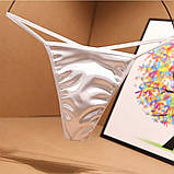 Стринги чоловічі білі атласні, фото 2