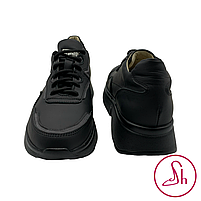 Кросівки жіночі шкіряні чорного кольору з сірими вставками “Style Shoes”, фото 5