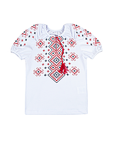 Блуза для дівчинки Вишиванка-21, біла, 134