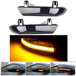 Повторювач поворотів passat b6 2005-2010 на дзеркалі Volkswagen Passat B6 Фольксваген Пассат Б6 (2шт динамічні чорні ЛЕД)