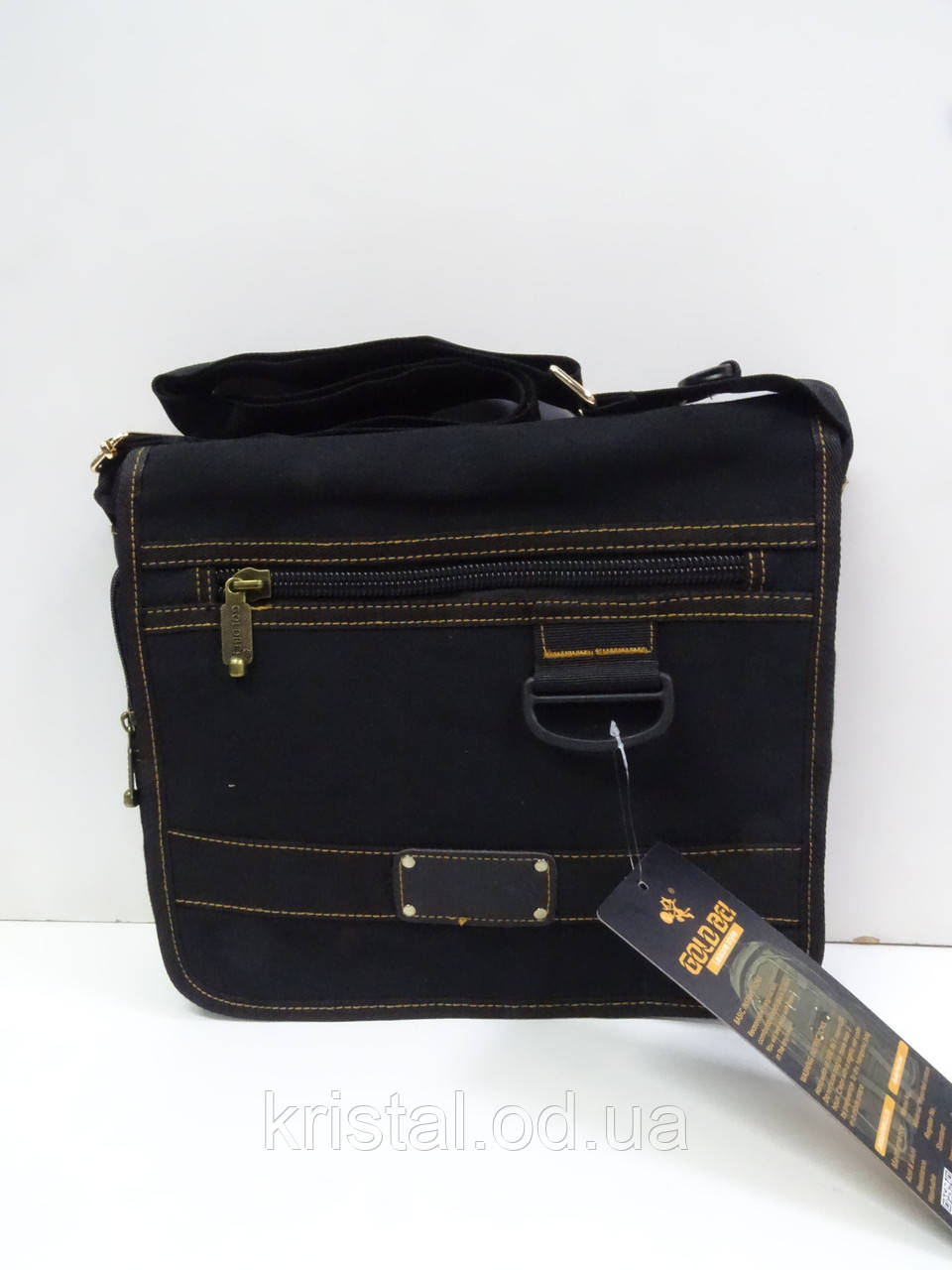 Чоловіча брезентова сумка "поштальйон" оптом 30*31 см. серії "Goldbe" No10312, фото 1