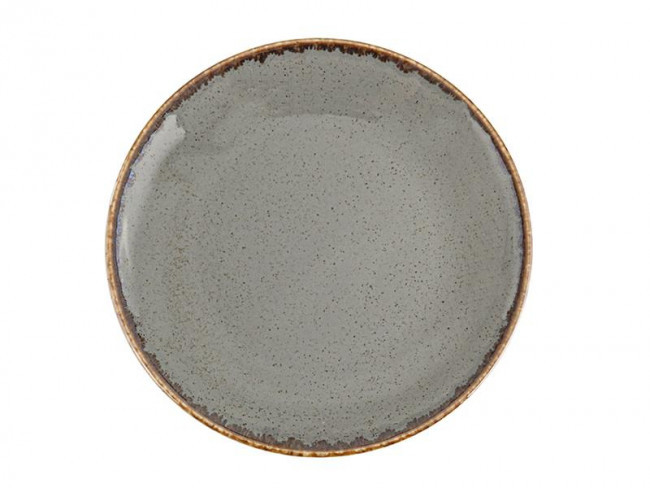 Сіра порцелянова тарілка Porland Dark Grey для піци 28 см (162928/DG)