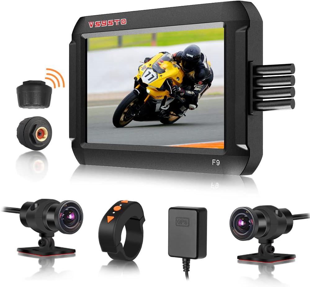 Відеореєстратор VSYSTO для мотоцикла 4-дюймовий екран, Wi-Fi
