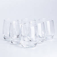 Стакан для воды и сока 350 мл стеклянный, прозрачный набор стаканов 6шт, комплект стаканов на подарок