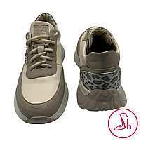 Кросівки жіночі шкіряні бежевого кольору “Style Shoes”, фото 5