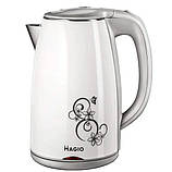 Електрочайник Magio МG-512 1.7л, 1800Вт (Білий), Побутовий Електричний Чайник з Двошаровим Корпусом, фото 2