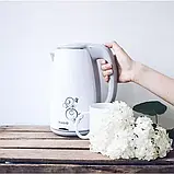 Електрочайник Magio МG-512 1.7л, 1800Вт (Білий), Побутовий Електричний Чайник з Двошаровим Корпусом, фото 6