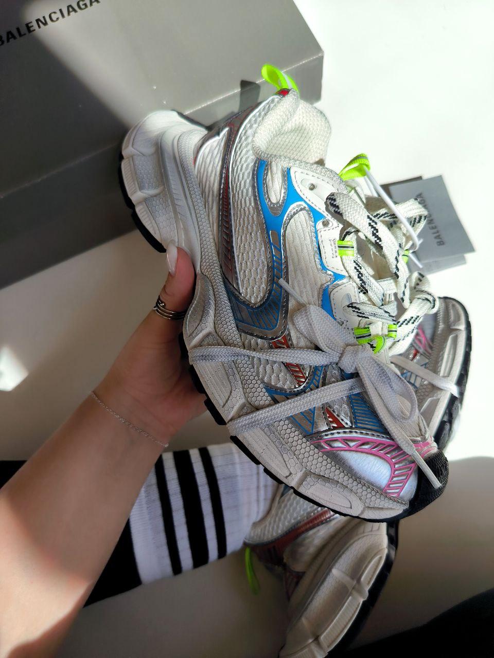 Жіночі Кросівки Balenciaga 3XL White Blue Red / Баленсіага 3ХЛ Білі з Синім та Червоним