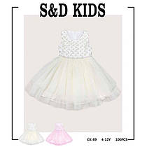 Плаття ошатне для дівчаток оптом, S&D, розміри 4-12 років, арт. CK-89