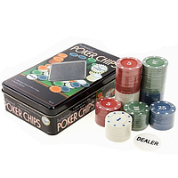 Набір подарунковий для покеру з контенером, Покерні ігрові набори на 200 фішок