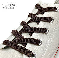 Шнурки для обуви Kiwi Киви плоские резиновые 70 см 7 мм цвет тёмно-коричневый (упаковка 36 пар)