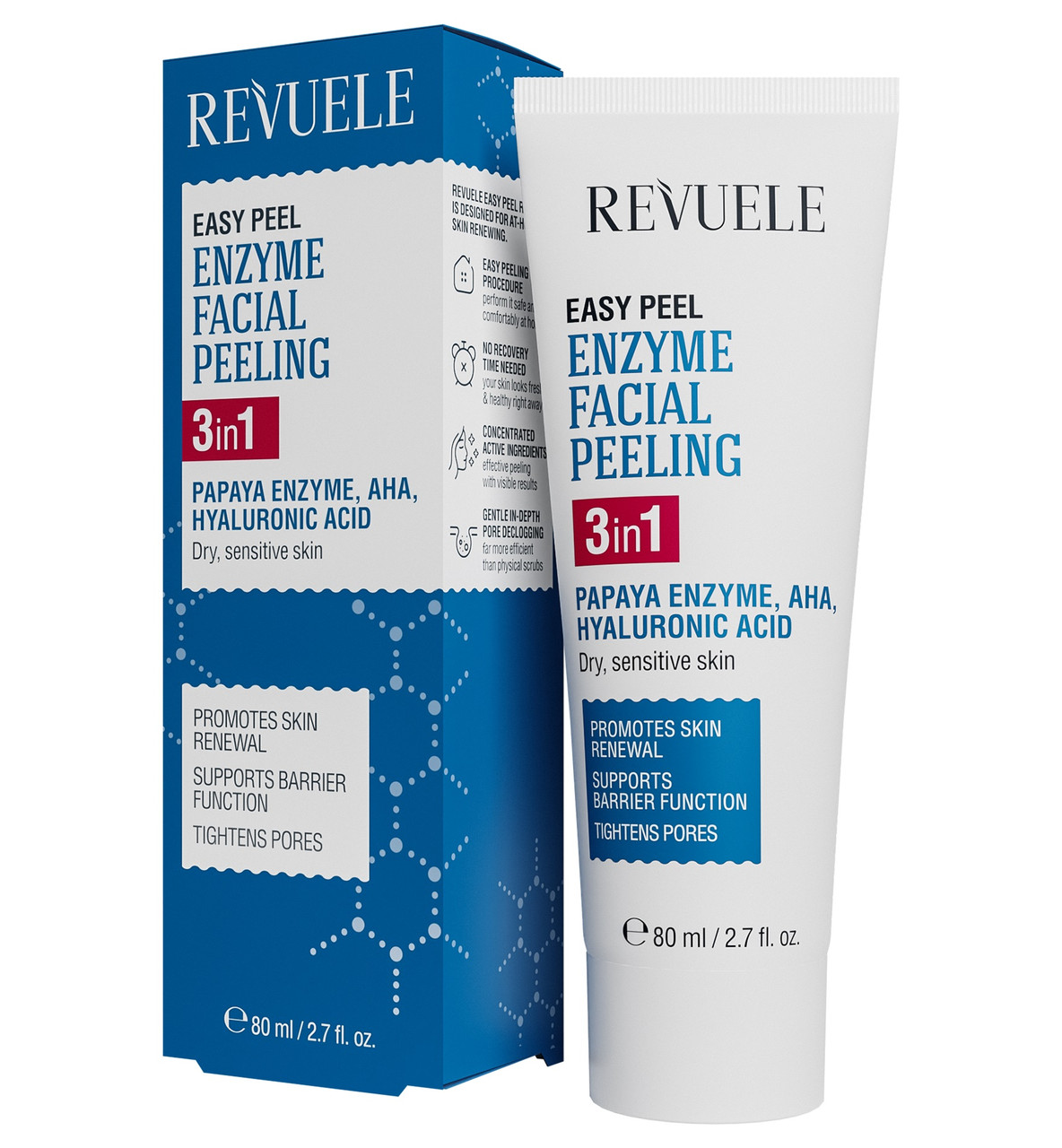 Ензимний пілінг 3 в 1 для обличчя Revuele Easy Peel Enzyme Facial Peeling 3 in 1 80 мл