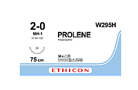 Хирургическая нить Ethicon Пролен (Prolene) 2/0, длина 75 см, кол. игла 31 мм, (W295) W295H