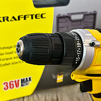 Шурупокрут акумуляторний KRAFFTEC 36V 3ah - НФ-00008594, Акумуляторний шурупокрут з підсвічуванням, фото 4