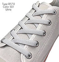 Шнурки для обуви Kiwi Киви плоские резиновые 90 см 7 мм цвет белый (упаковка 36 пар)