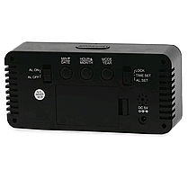 Годинники НОВІ 1826 white, Настільний дзеркальний LED-годинник з будильником і термометром., фото 4