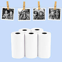 Термопапір в рулоні для дитячого фотоапарата та міні принтера набір фотопаперу 5 рулонів 55х27мм