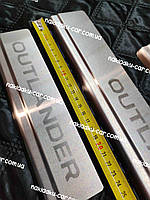 Mitsubishi Outlander xl *2012-2023год Митсубиси Аутлендер Накладки на пороги Premium Матовая нержавейка 4штуки