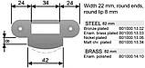 AGB Art. B010001303 відповідна планка до механізму сум. латунь з напівкруг відб 8мм, фото 3