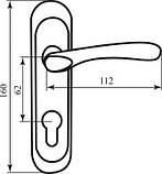 Pучка на планці 910K6 мат ант латунь кл (до мех. 1025), фото 3