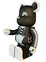 Статуэтка Bearbrick 28 см Дизайнерская игрушка Беарбрик NIKE SB BLACK Фигурка для интерьера медведь Беарбик