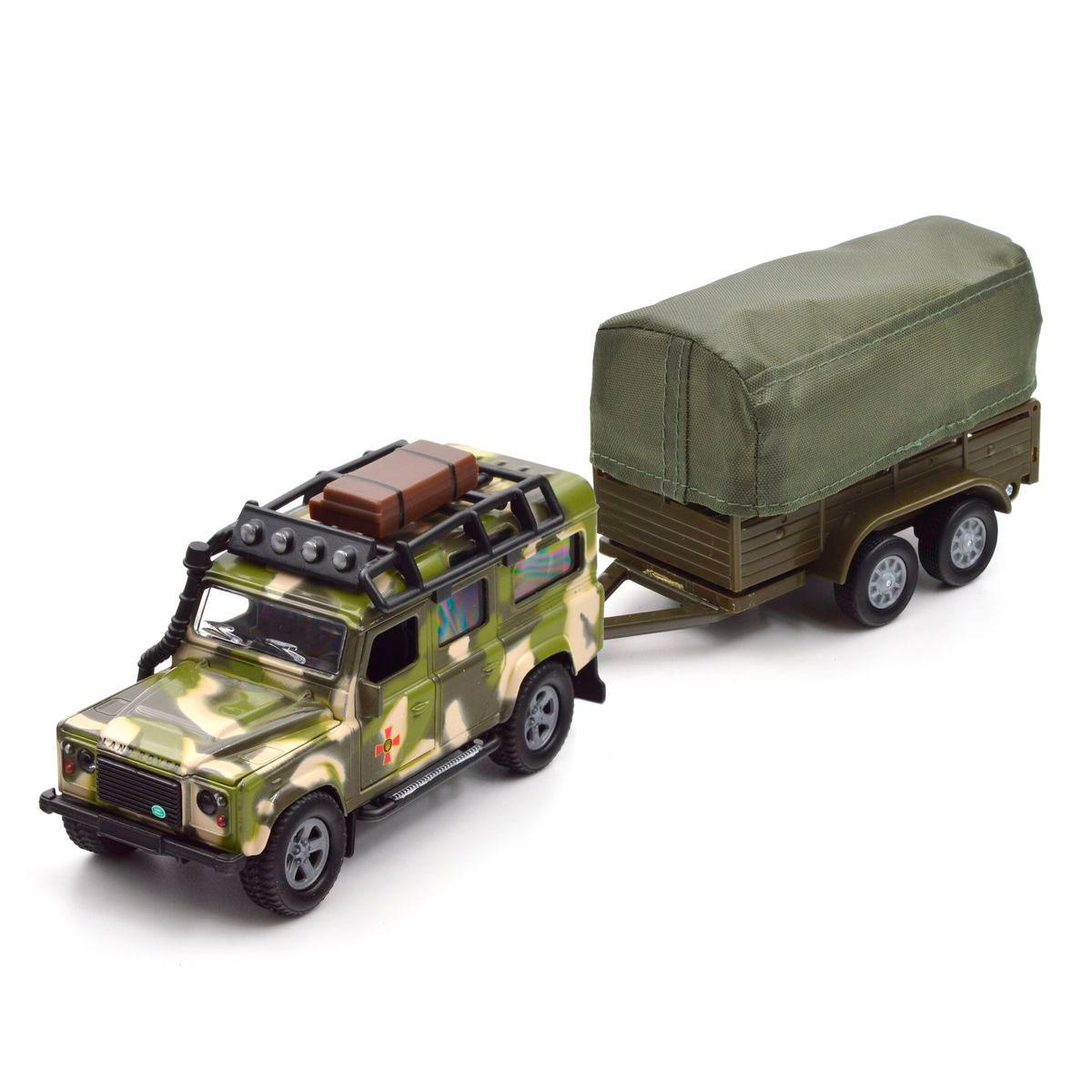 Автомодель TechnoDrive Land Rover Defender Мінітарі (з причепом) 520027.270, фото 1