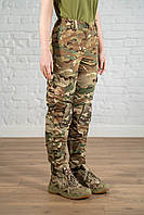 Брюки армійські з наколінниками мультикам Rip-stop жіночі формені штани військові multicam літні зсу YTR