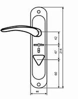 Ручка на планке под сувальдный замок BR-42-L никель лев.