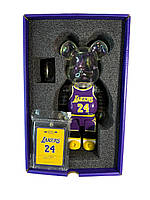 Статуэтка Bearbrick 28 см Дизайнерская игрушка Беарбрик LAKERS24 Фигурка для интерьера медведь Беарбик