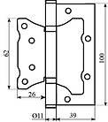 Завiса RDA 100 * 2,5 (2подш, сталь) Eurocento мат AB