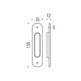 Ручка Colombo CD211 хром на розсувн. двері, фото 3