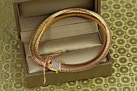 Браслет Xuping Jewelry снейк с ремешком и потайной застежкой 20,5 см 8 мм золотистый