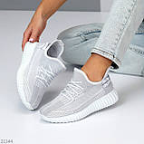 Легкі текстильні літні кросівки колір комбінований сірий білий взуття жіноче, фото 8