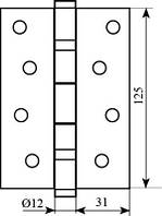 Завеса 125*3 (2 подшип, сталь) мат.лат Fuxia