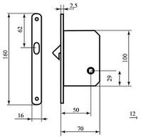 Механизм с соответствующей планкой для раздвижной двери 4120 PB пол.латунь