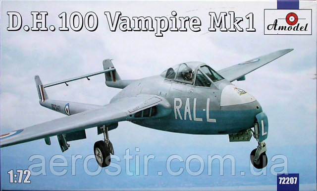 D.H.100 Vampire Mk1 1/72 AMODEL 72207