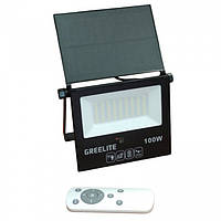Светодиодный навесной фонарь с датчиком движения + солнечная панель + пульт Greelite JX 010 100W 54 диода sl