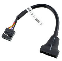Переходник USB 2.0 => USB 3.0 для материнской платы, 20pin (папа) to 9 pin (мама) i