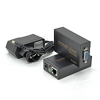 Активний подовжувач VGA сигналу до 100m по витій парі Cat5e / 6e, 1080P, Black, BOX i