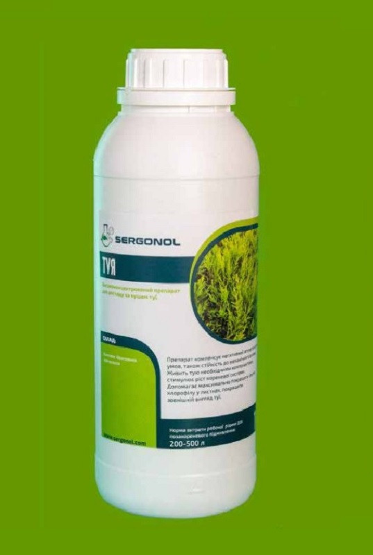 Ландшафтне добриво (комплекс біоактивних компонентів) SERGONOL Туя, 1 л