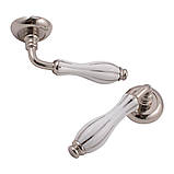 Ручка Fimet 148-231c F21 Lady нікель/фарфор бiлий/серебр. смужка R ф/з, фото 2