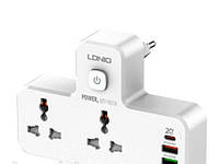 Качественный Сетевой удлинитель Ldnio SC2311 2 USB + 1 Type-C, Быстрая зарядка с ночником