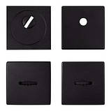 Комплект броненакладки Protect 60*60 mm з декоративними накладками чорний матовий, фото 2